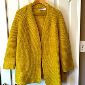 Zara mustard yellow cardigan